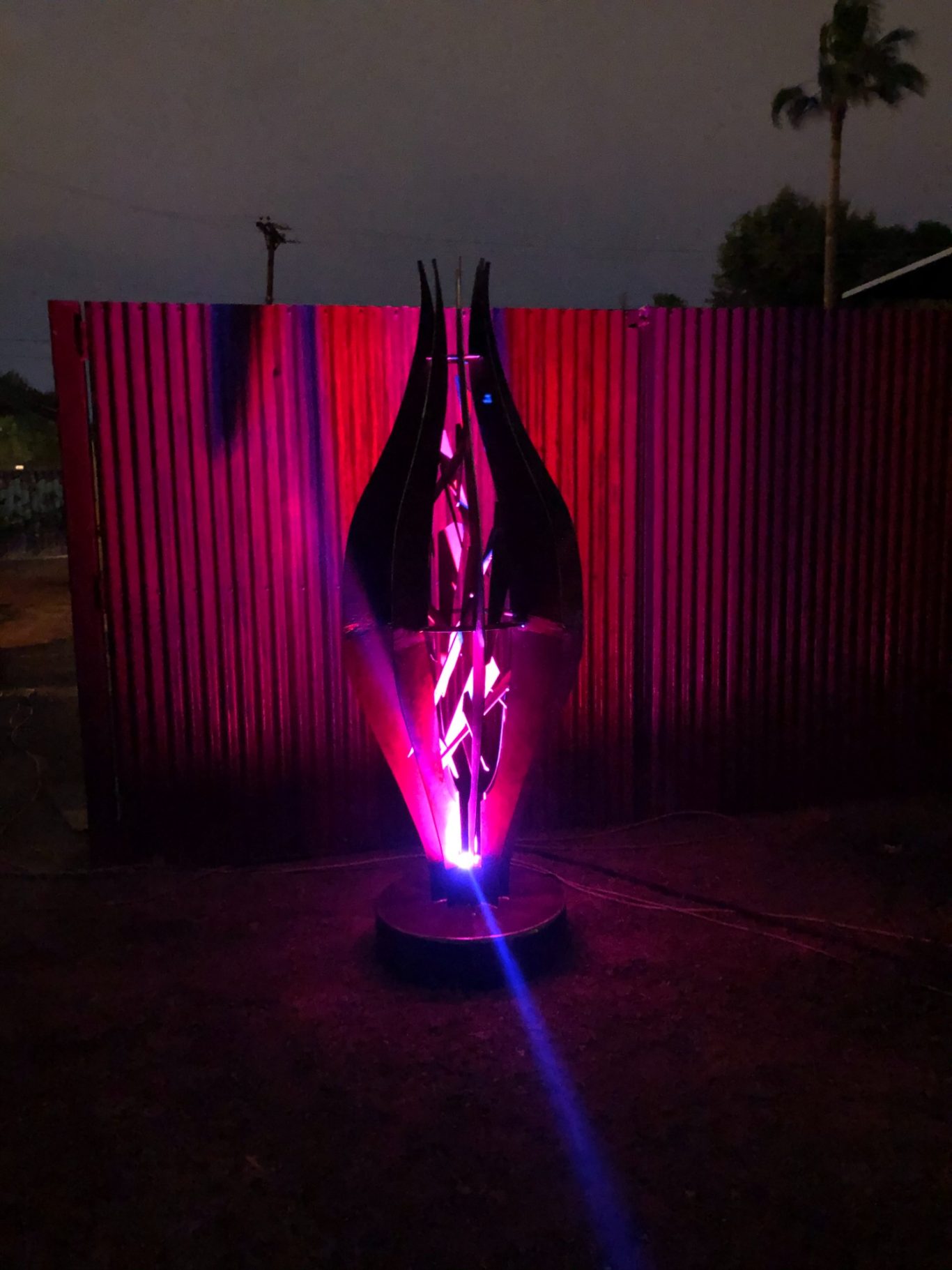 Tamarind Sculpture at night; Hacienda Del Sol, Tucson, AZ